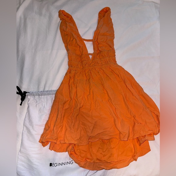 Beginning boutique genovia crinkle mini dress orange - Picture 4 of 6